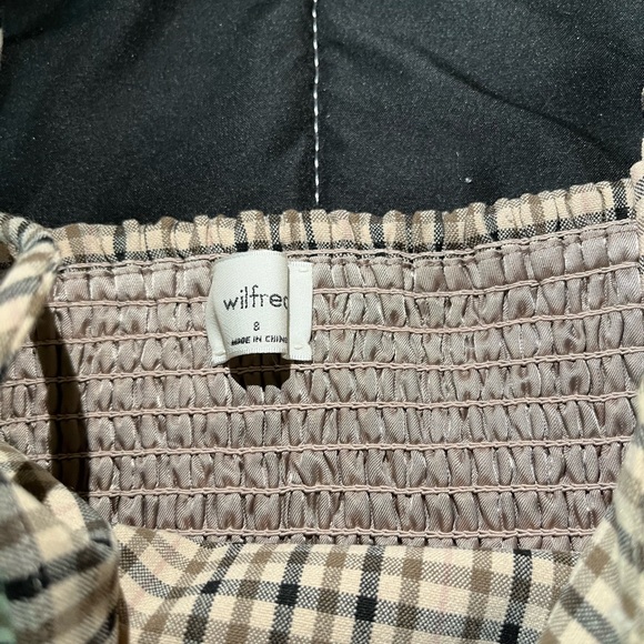 Wilfred Aritzia New Classic Neutral Checkered Plaid Mini Dress Size 8 - Picture 2 of 6